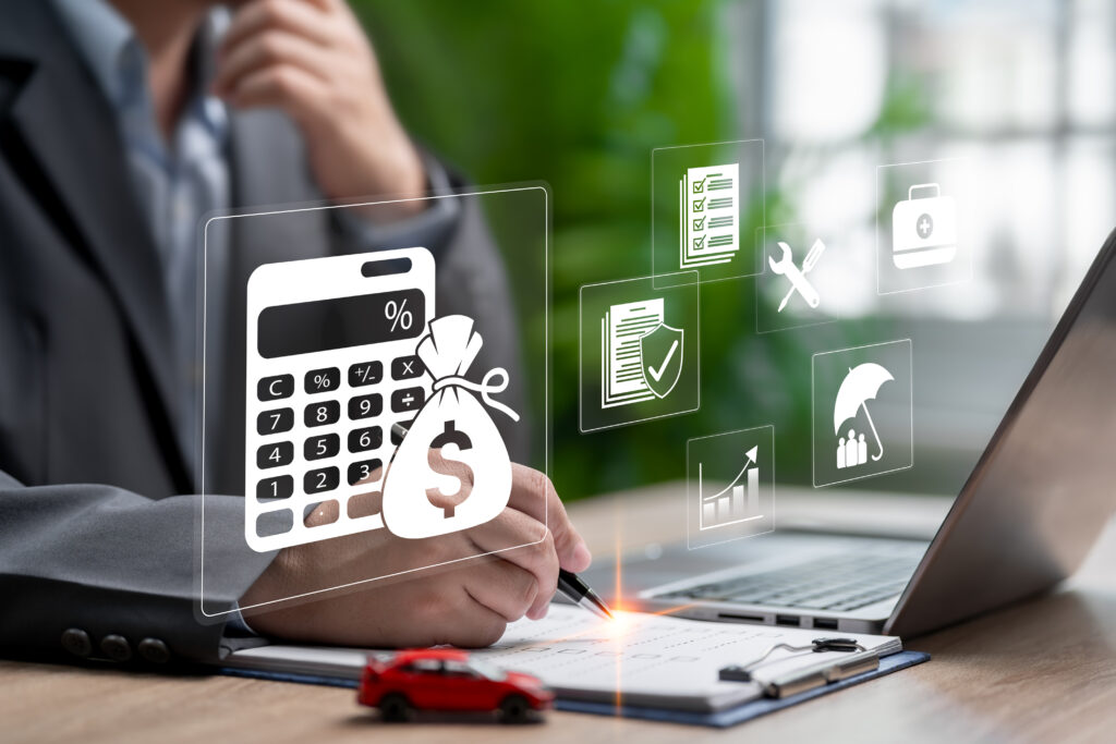 insurance policy cost estimation and budget management, businessman financial planning for premium payment, condition review for personal business insurance, coverage terms, risk protection strategy
